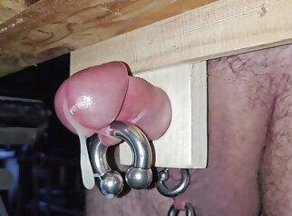 masturbation Cock stuck in a piece of wood and cummed small cock hd videos